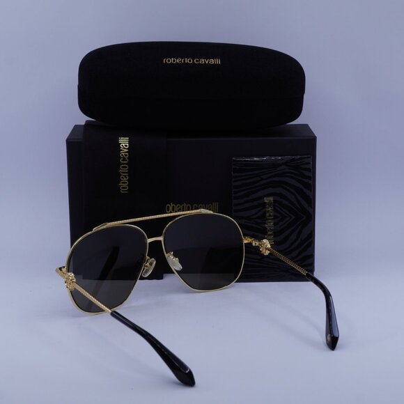 Roberto Cavalli SRC008V 400P Aviator Sunglasses – Yellow Gold/Grey Polarized - Picture 5 of 10